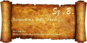 Szendrei Bálint névjegykártya